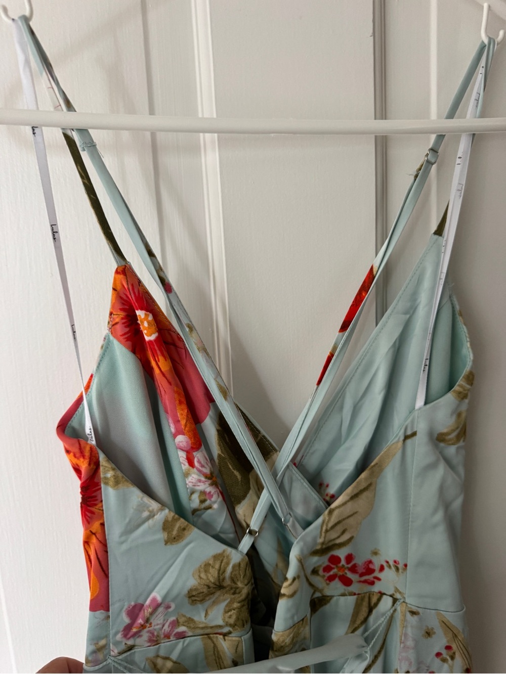 Lulu's Light Blue Floral Wrap Maxi Dress with Side Slit - Picture 7 of 9